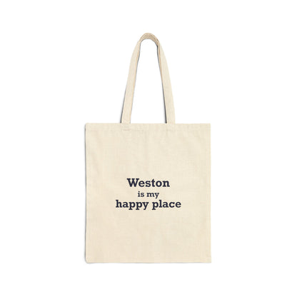 Weston Is My Happy Place Cotton Canvas Tote Bag