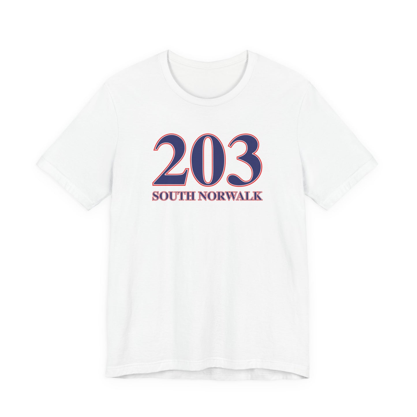 203 South Norwalk Red, White & Blue Unisex Jersey Short Sleeve T-Shirt