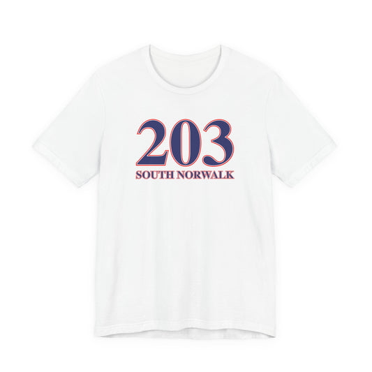 203 South Norwalk Red, White & Blue Unisex Jersey Short Sleeve T-Shirt