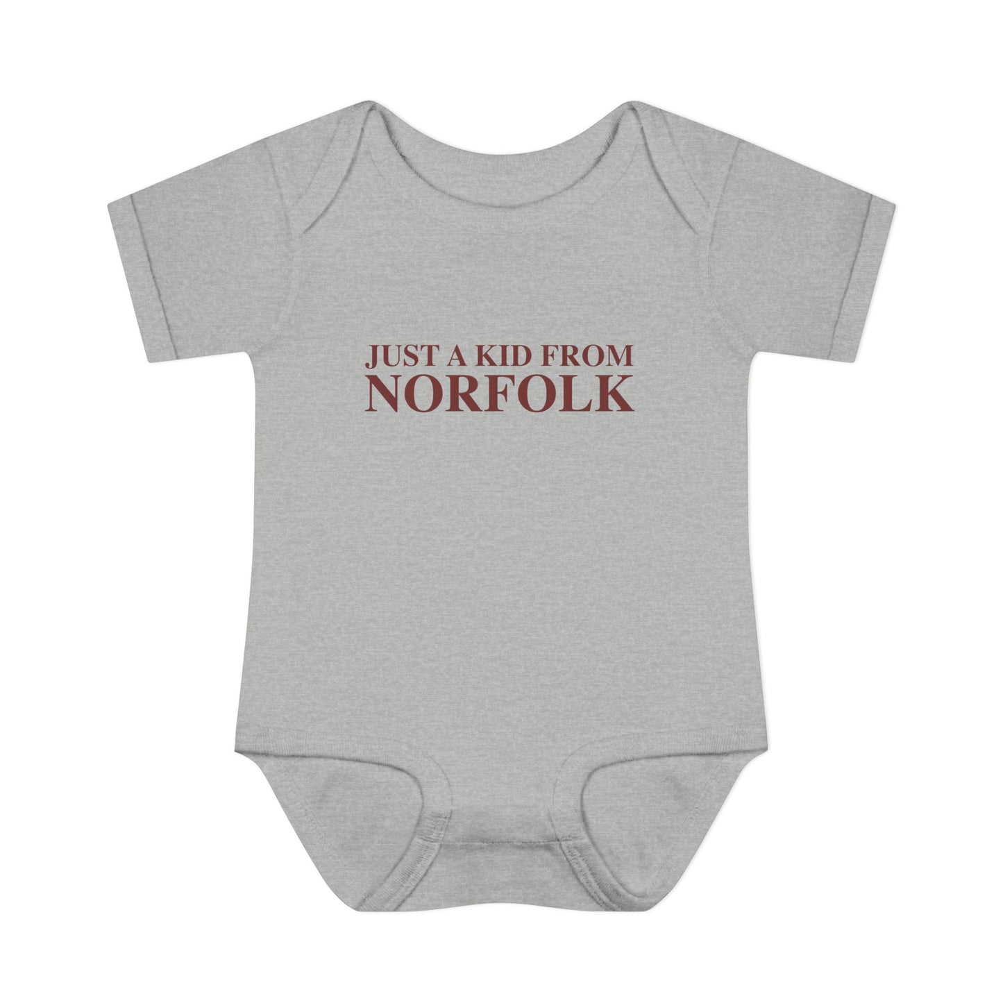Just a kid from Plymouth Infant Baby Rib Bodysuit