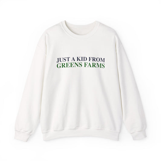 Just a kid from Greens Farms Unisex Heavy Blend™ Crewneck Sweatshirt