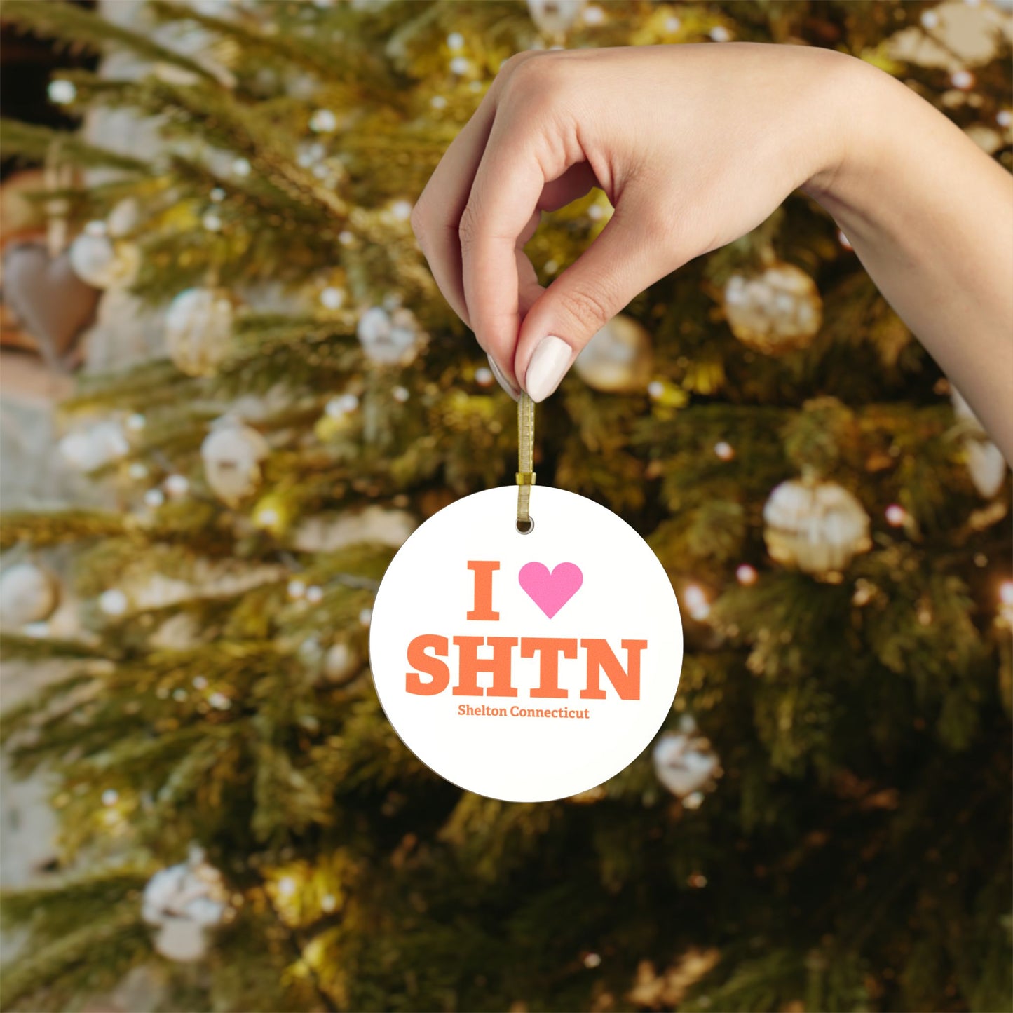 I Heart SHTN Glass Ornaments