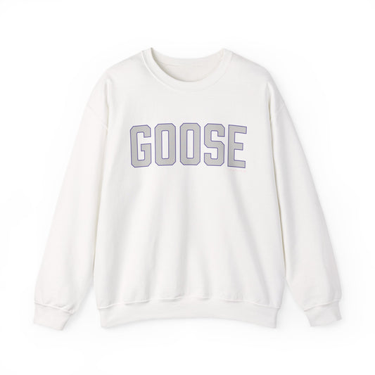 Goose Zip Code Gray & Purple Unisex Heavy Blend™ Crewneck Sweatshirt