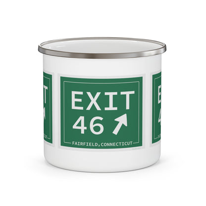 Vintage Exit 46 Merritt Parkway Sign Enamel Camping Mug