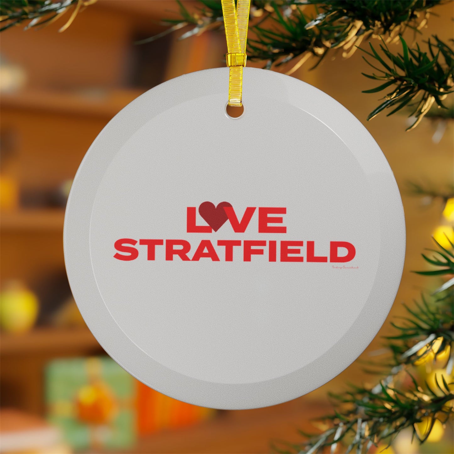 Love Stratfield Glass Ornaments