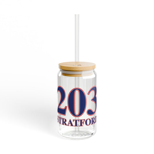 203 Stratford Red White & Blue Sipper Glass, 16oz