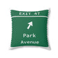 Vintage Merritt Parkway Exit 47 Sign Spun Polyester Square Pillow