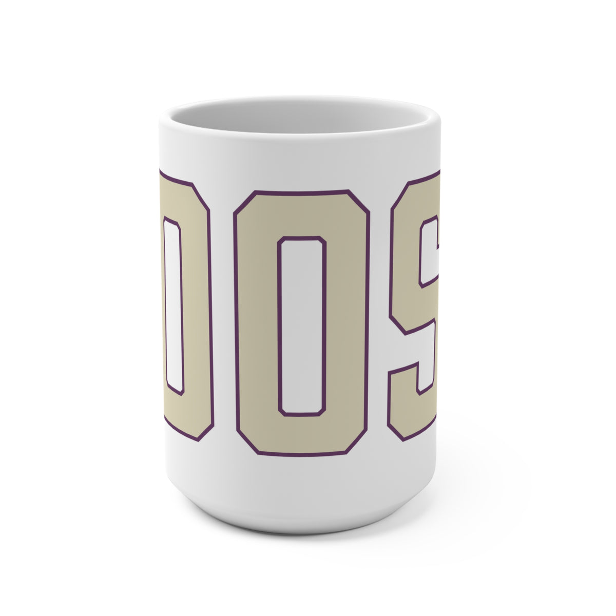 Goose Zip Code Cream & Purple Mug 15oz