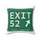 Vintage Exit 52  Merritt Parkway Sign Spun Polyester Square Pillow