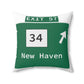 Vintage WCP Exit 57 Sign Spun Polyester Square Pillow