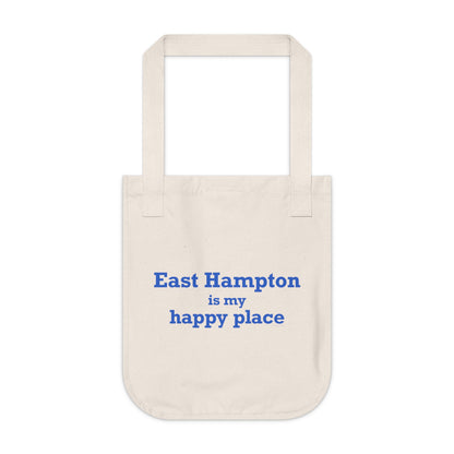 East Hampton is My Happy Place Organic Canvas Tote Bag