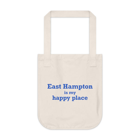 East Hampton is My Happy Place Organic Canvas Tote Bag