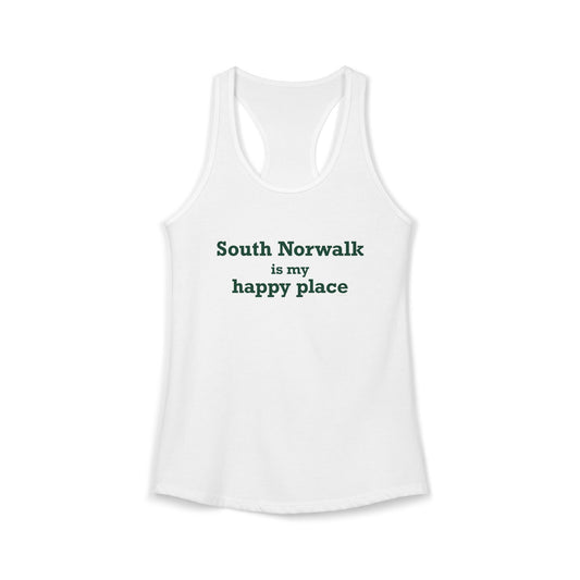 South Norwalk is My Happy Place Women's Ideal Racerback Tank Top