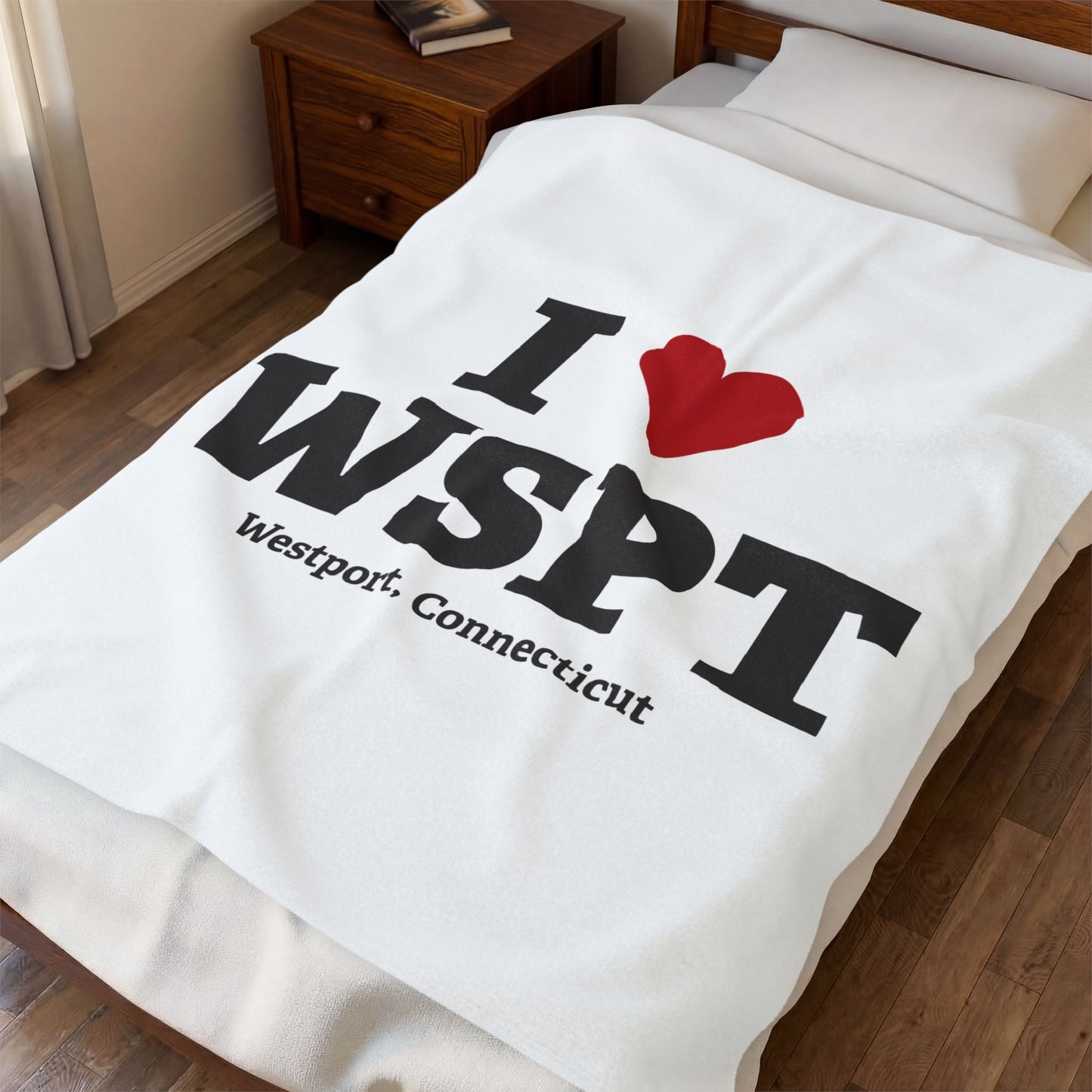 I Heart WSPT Velveteen Plush Blanket
