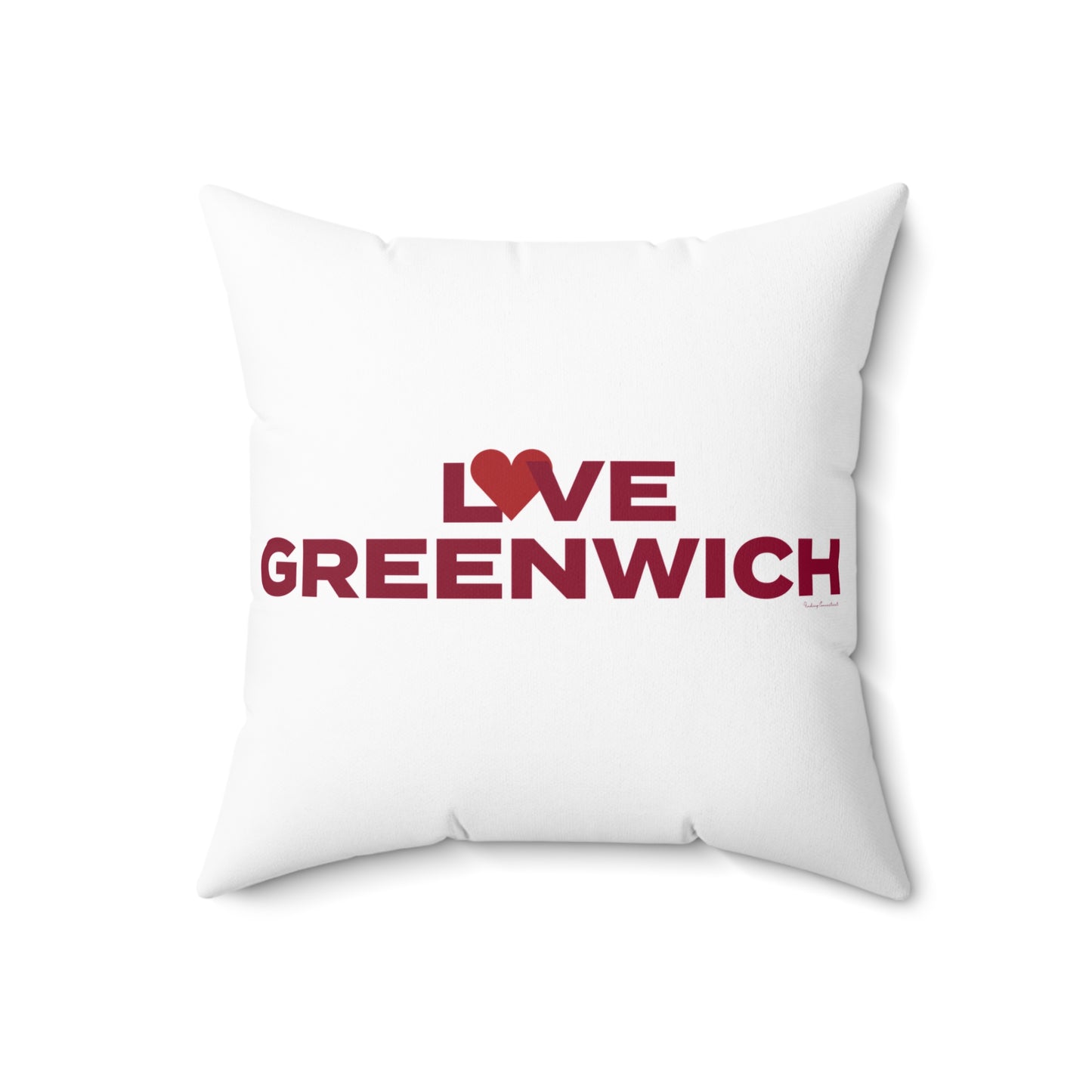 Love Greenwich Spun Polyester Square Pillow