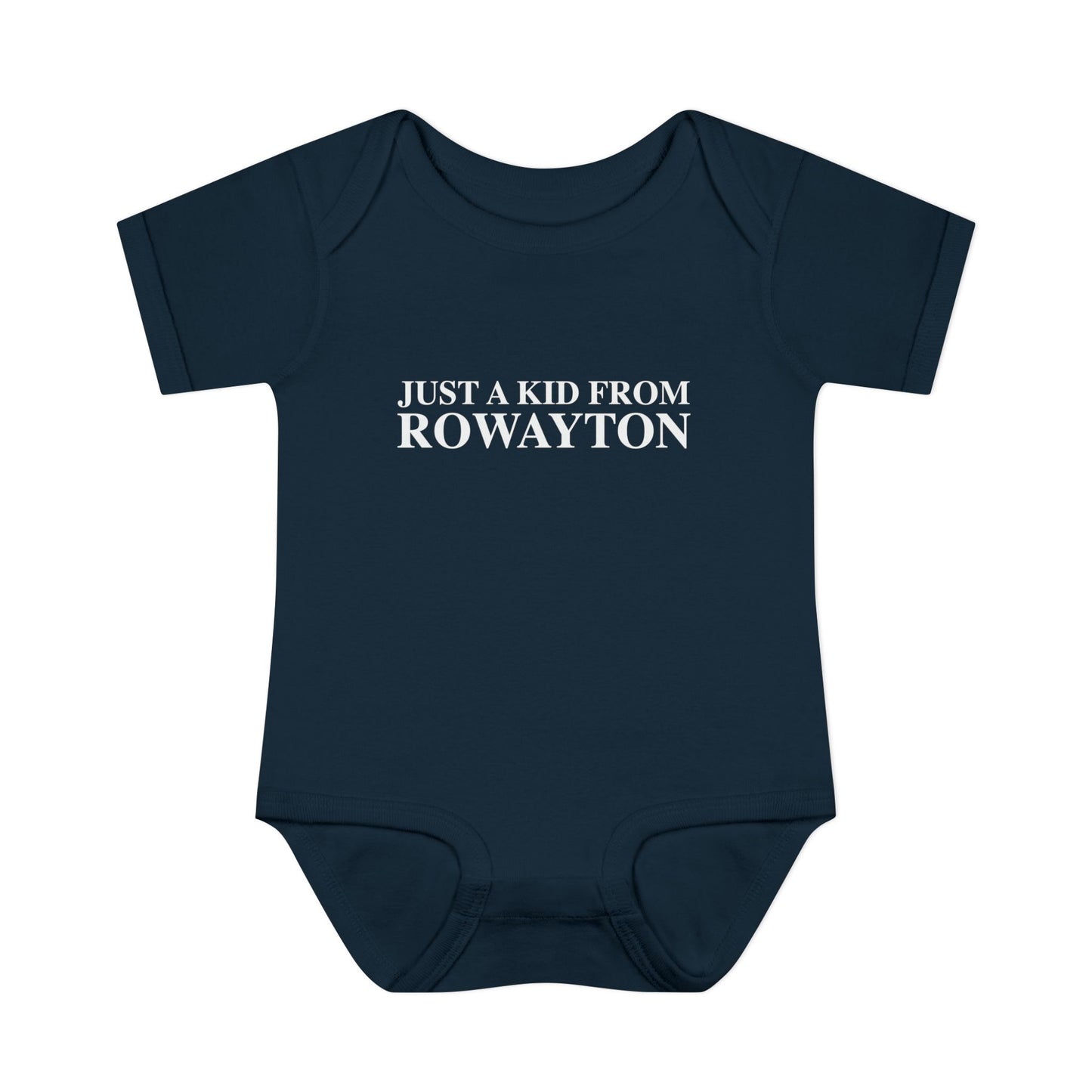 Just a kid from Rowayton Infant Baby Rib Bodysuit