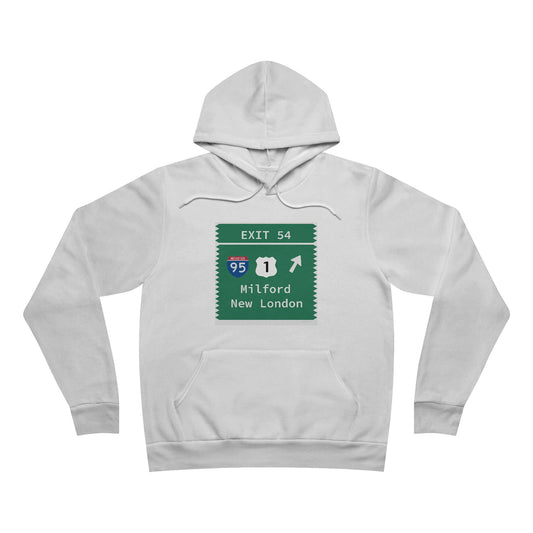 Vintage Merritt Parkway Exit 54 Sign Unisex Sponge Fleece Pullover Hoodie