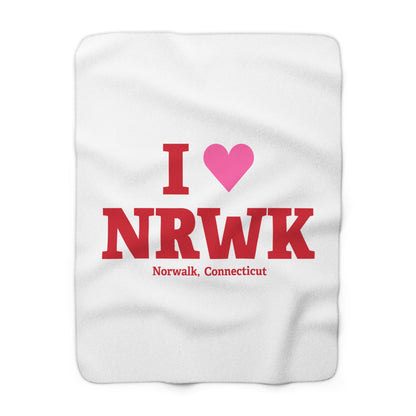 I Heart NRWK Sherpa Fleece Blanket