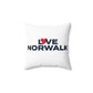 Love Norwalk Spun Polyester Square Pillow