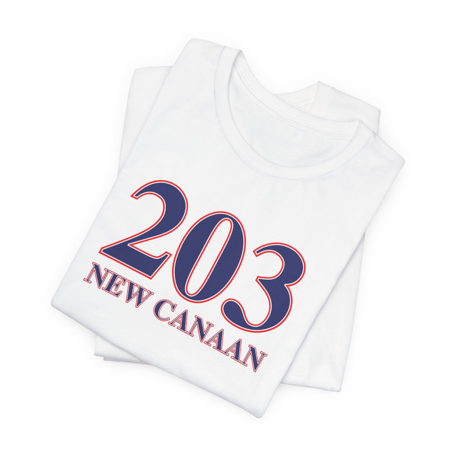 203 New Canaan Red White & Blue  Unisex Jersey Short Sleeve T-Shirt