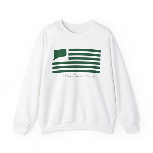 Wilton Connecticut St. Patrick's Day Flag Unisex Heavy Blend™ Crewneck Sweatshirt