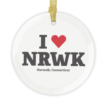 I Heart NRWK Glass Ornaments