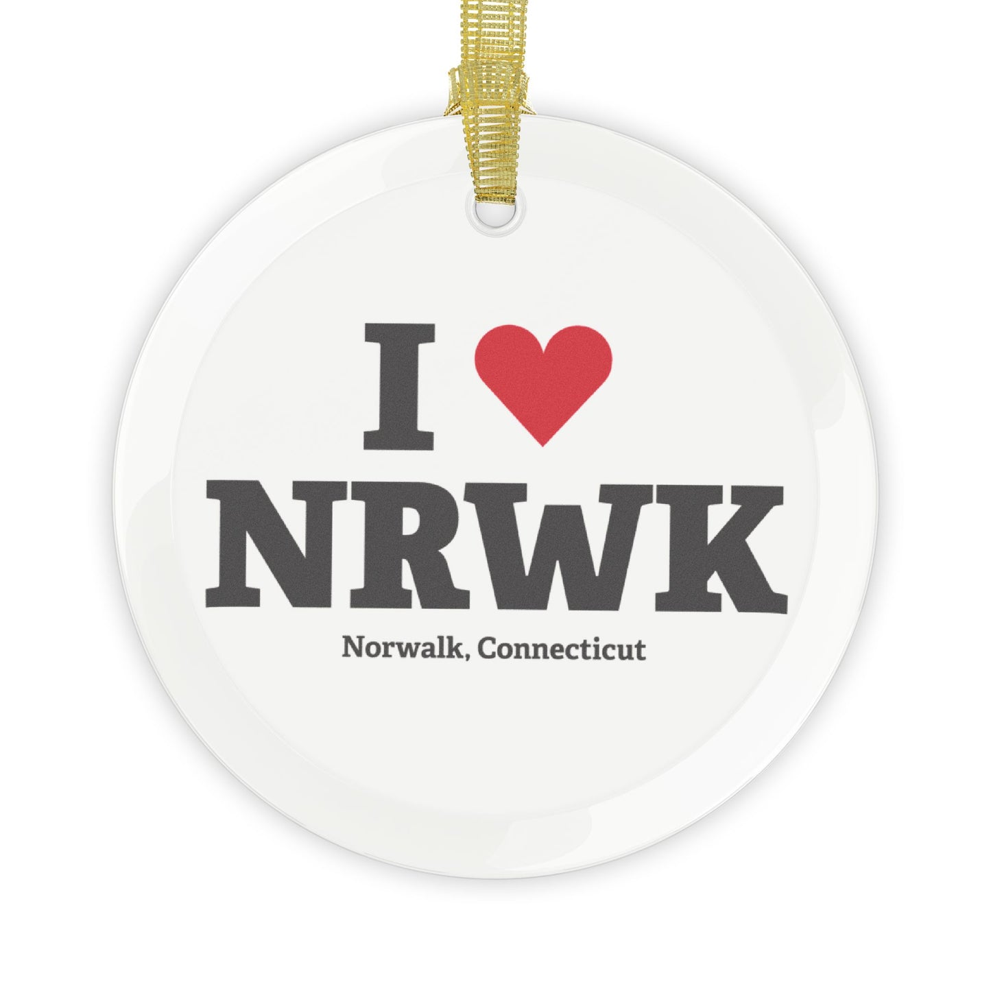 I Heart NRWK Glass Ornaments