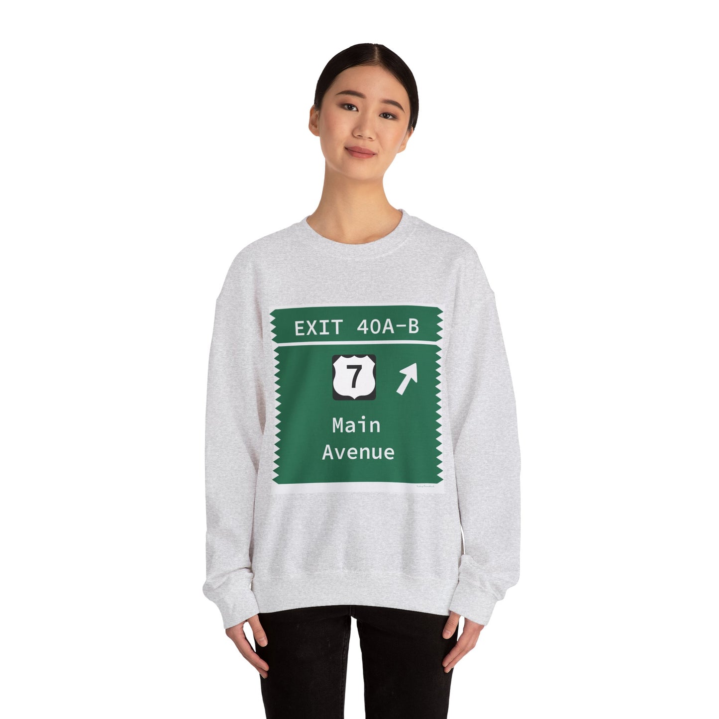 Vintage Merritt Parkway Exit 40 A-B Sign Unisex Heavy Blend™ Crewneck Sweatshirt