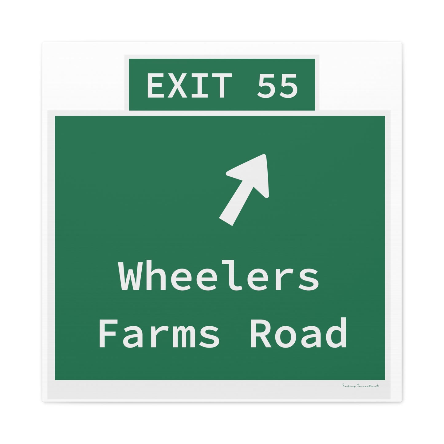 Vintage WCP Exit 55 Sign Matte Canvas, Stretched, 1.25"