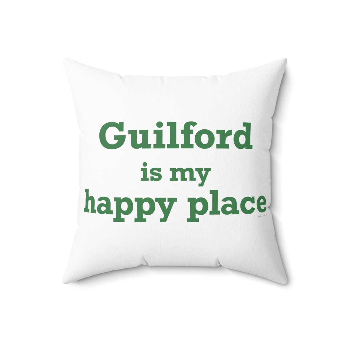 Guilford is My Happy Place Polyester Square Pillow