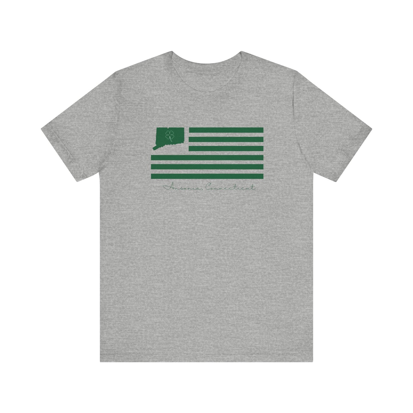 Ansonia Connecticut St Patrick’s Day Flag Unisex Jersey Short Sleeve T-Shirt