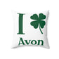 I Clover Avon Spun Polyester Square Pillow