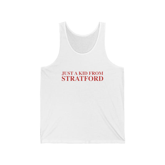 Just a kid from Stratford Unisex Jersey Tank Top