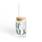 41 Tilt East Norwalk Glass Can with Straw and Lid, 16oz