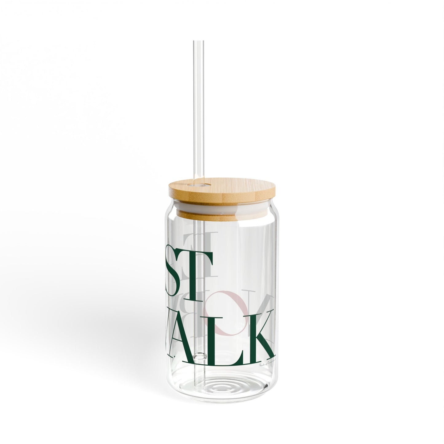 41 Tilt East Norwalk Glass Can with Straw and Lid, 16oz