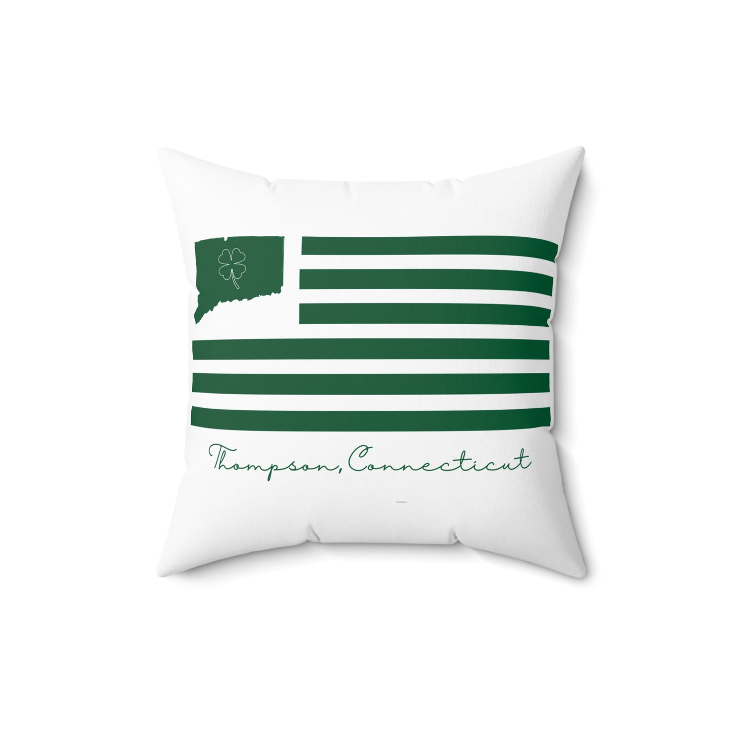 Thompson Connecticut St. Patrick’s Day Flag Spun Polyester Square Pillow