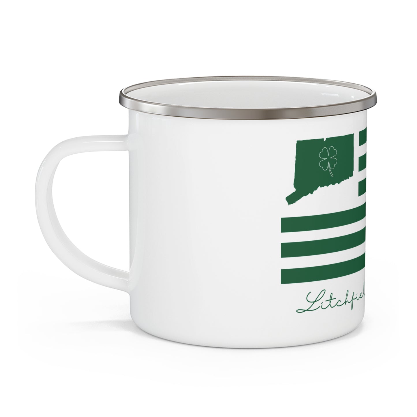 Litchfield Connecticut St. Patrick’s Day Flag Enamel Camping Mug