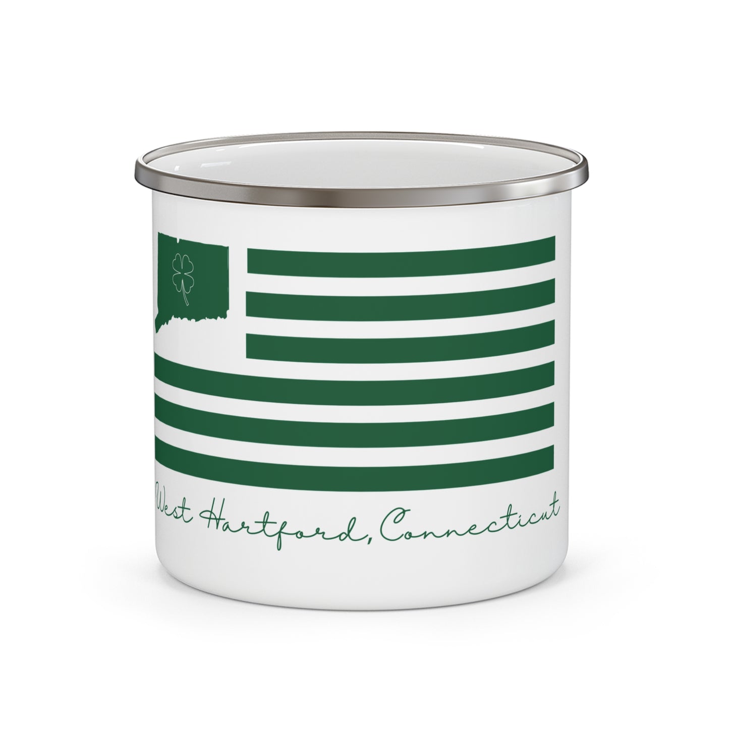 West Hartford Connecticut St. Patrick’s Day Flag Enamel Camping Mug