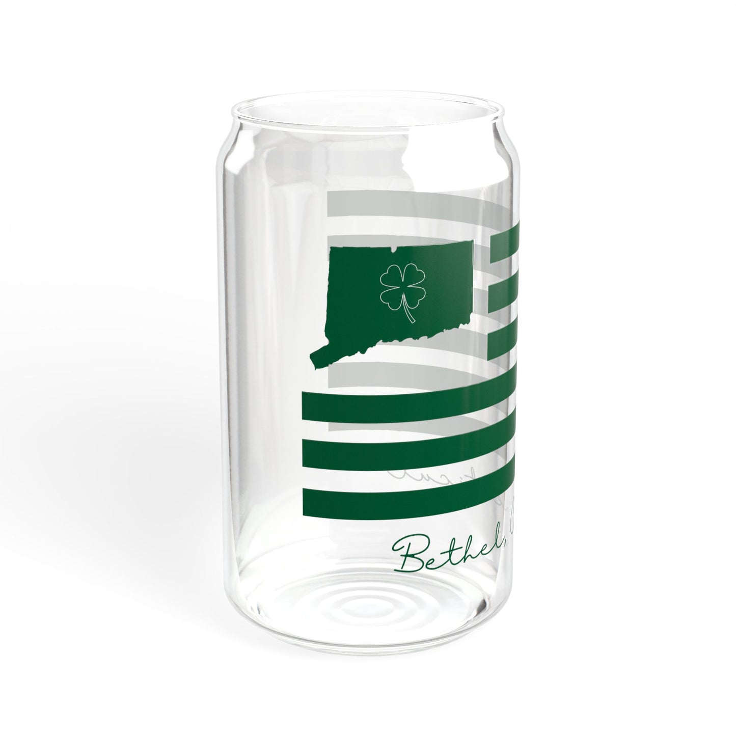 Bethel Connecticut St Patrick’s Day Flag Sipper Glass, 16oz