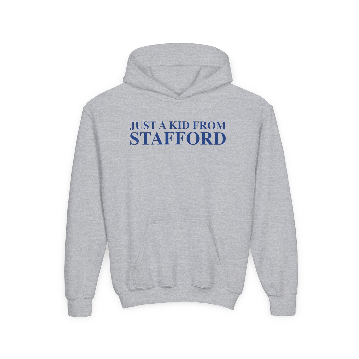 Just a kid from Stafford Youth Heavy Blend Hooded Sweatshirt
