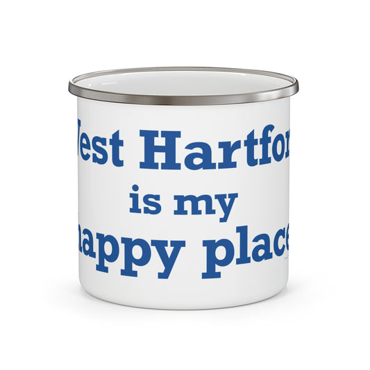 West Hartford is My Happy Place Enamel Camping Mug