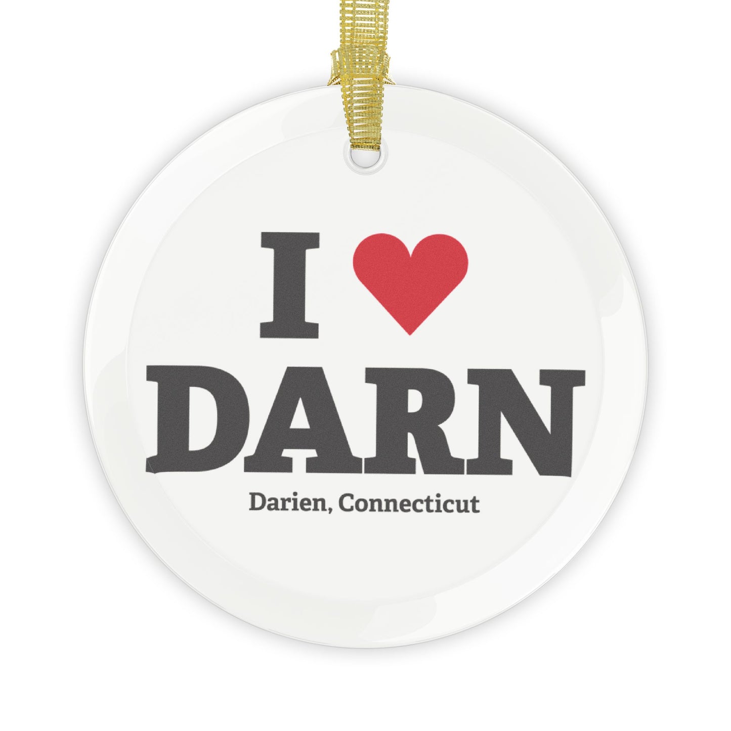 I Heart DARN Glass Ornaments