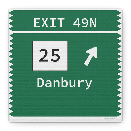 Vintage Merritt Parkway Exit 49N Sign Matte Canvas, Stretched, 1.25"