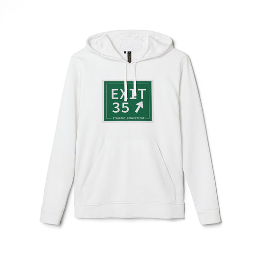 Vintage Exit 35 Merritt Parkway Sign adidas Unisex Fleece Hoodie