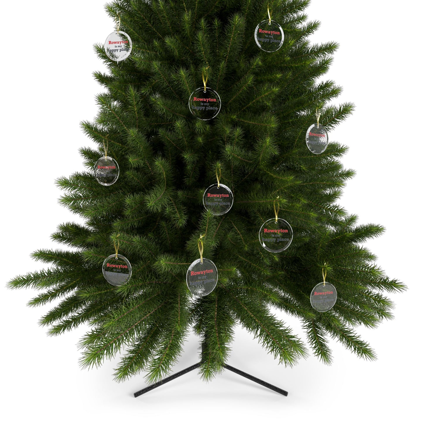 Rowayton is My Happy Place Glass Ornaments