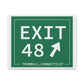Vintage Exit 48 Merritt Parkway Sign Matte Canvas, Stretched, 1.25"