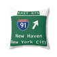 Vintage WCP Exit 67S Sign Spun Polyester Square Pillow