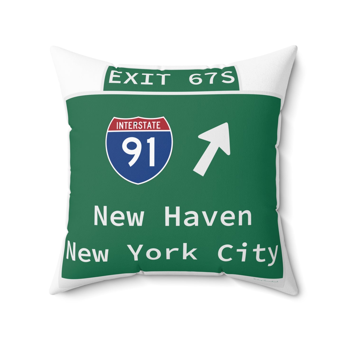 Vintage WCP Exit 67S Sign Spun Polyester Square Pillow