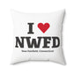 I Heart NWFD Spun Polyester Square Pillow