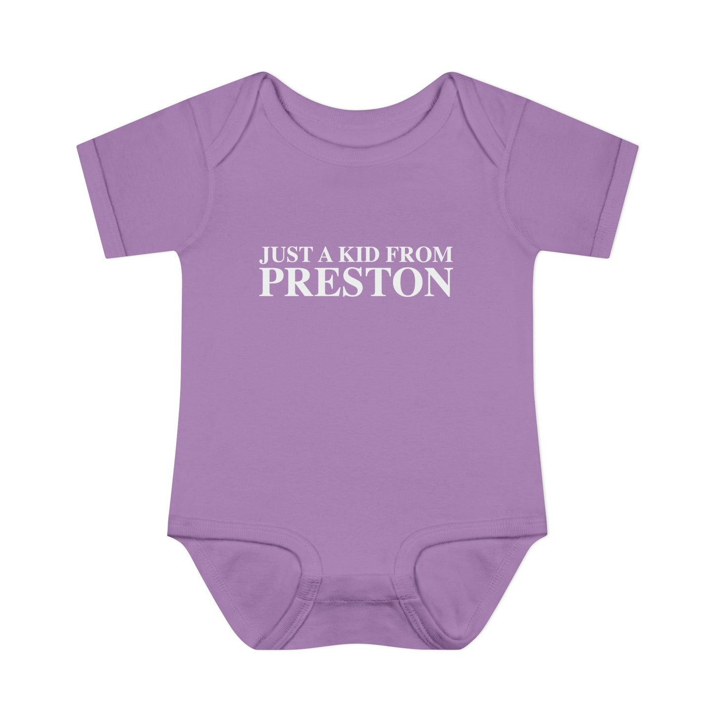 Just a kid from Preston Infant Baby Rib Bodysuit